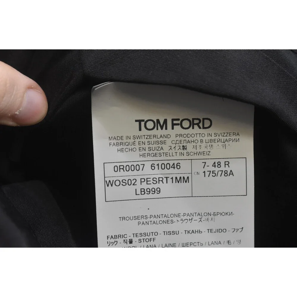 Tom Ford Tuxedo Suit Pants Mens 33x32 Black Wool Slim Fit Side Stripe Formal